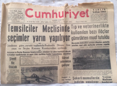 Cumhuriyet Gazetesi 8 Ocak 1961 - DPliler Ankarada İnönüye Karşı Bir Tecavüz Hazırlamışlar - GZ19441 - 1
