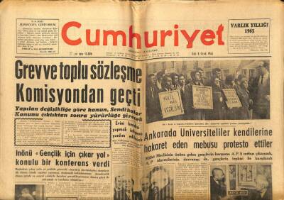 Cumhuriyet Gazetesi - 8 Ocak 1963 - Grev Ve Toplu Sözleşme Komisyondan Geçti GZ99365 - 1