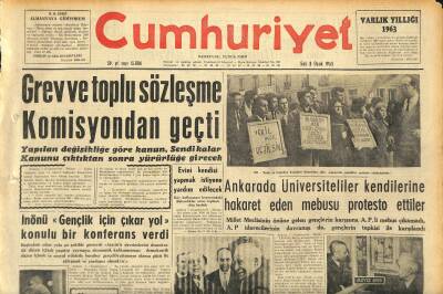 Cumhuriyet Gazetesi 8 Ocak 1963 - Türkiye Topraklarının %70nde Erozyon Başladı - Grev Ve Toplu Sözleşme Komisyondan Geçti GZ120614 - 1