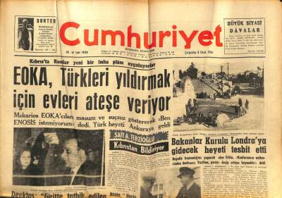 Cumhuriyet Gazetesi - 8 Ocak 1964 - EOKA Türkleri Yıldırmak İçin Evleri Ateşe Veriyor GZ99562 - 1