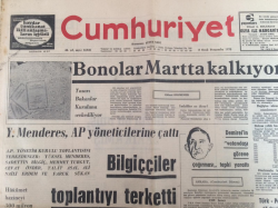 Cumhuriyet Gazetesi 8 Ocak 1970 - Menderes AP Yöneticilerine Çattı - GZ12090 - 2