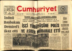 Cumhuriyet Gazetesi 8 Şubat 1966 - İşçi Yürüyüşüne Polis Ve Asker Müdahale Etti GZ61854 - 1