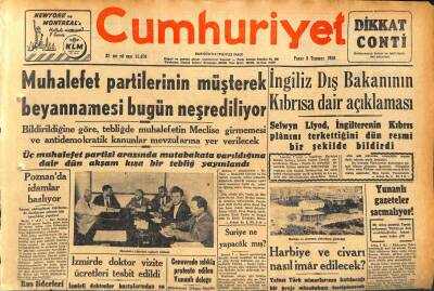 Cumhuriyet Gazetesi 8 Temmuz 1956 - Norveçte Grev Çıktı - Poznanda İdamlar Başlıyor GZ119831 - 1