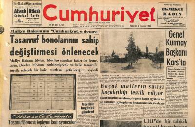 Cumhuriyet Gazetesi 8 Temmuz 1963 - Dünya Gazetesi Süresiz Olarak Kapatıldı - Tasarruf Bonolarının Sahip Değiştirmesi Önlenecek GZ120703 - 1