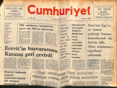 Cumhuriyet Gazetesi 8 Temmuz 1976 - TGS , Günaydın Gazetesi İşverenini Protesto Etti GZ90929 - 1