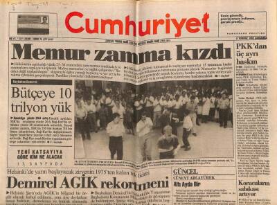 Cumhuriyet Gazetesi 8 Temmuz 1992 - Demirel AGİK Rekortmeni GZ74671 - 1
