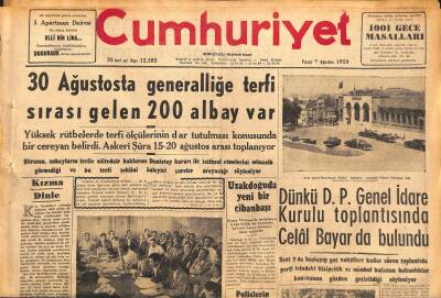 Cumhuriyet Gazetesi 9 Ağustos 1959 - Bedelsiz Getirtilecek Olan Arabaların Hazine Hissesi - Uzakdoğuda Yeni Bir Çibanbaşı GZ120302 - 1