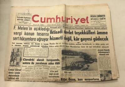 Cumhuriyet Gazetesi 9 Ağustos 1962 GZ981 - 1