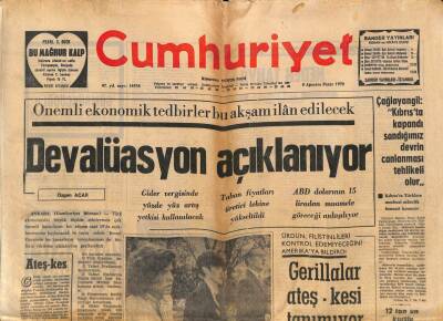 Cumhuriyet Gazetesi 9 Ağustos 1970 - Rusyada Kolera Salgınından Karadeniz Sahiline Gezi Yasaklandı GZ85047 - 1