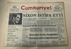 Cumhuriyet Gazetesi 9 Ağustos 1974 GZ1473 - 1