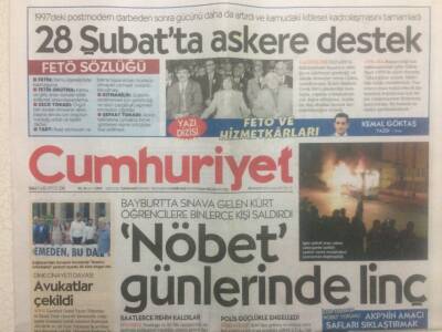 Cumhuriyet Gazetesi 9 Ağustos 2016 - Nöbet Günlerinde Linç GZ29182 - 1
