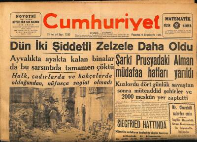 Cumhuriyet Gazetesi 9 Ekim 1944 - Şarki Prusyadaki Alman Müdafaa Hatları Yarıldı GZ69842 - 2