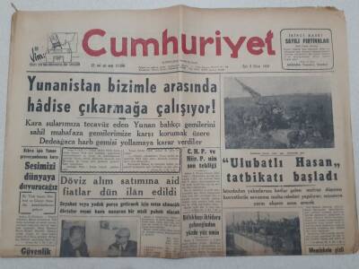 Cumhuriyet Gazetesi 9 Ekim 1956 - Şemsettin Günaltayın Egede Yaptığı Seyahat GZ71936 - 1