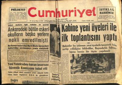 Cumhuriyet Gazetesi 9 Eylül 1960 - Harb Okuluna Kız Öğrenci Alınmıyacak GZ82578 - 1