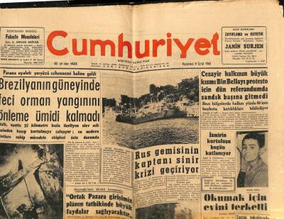 Cumhuriyet Gazetesi 9 Eylül 1963 - Brezilyanın Güneyinde Feci Orman Yangınını Önleme Ümidi Kalmadı GZ85409 - 1