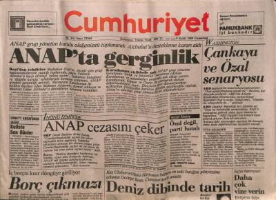 Cumhuriyet Gazetesi 9 Eylül 1989 - ANAPta Gerginlik, Ana Baba Sorumsuzluğu Filmi GZ84497 - 1