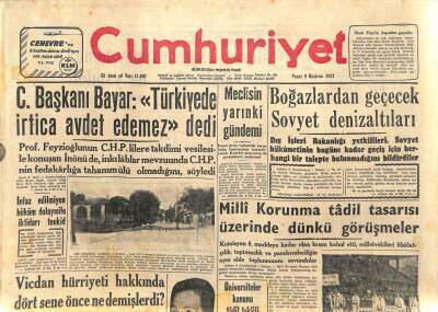 Cumhuriyet Gazetesi - 9 Haziran 1957 - Boğazlardan Geçecek Rus Denizaltıları GZ110263 - 1