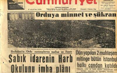 Cumhuriyet Gazetesi 9 Haziran 1960 - Sabık İdarenin Harp Okulunu İmha Planı GZ110007 - 1