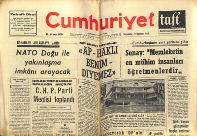 Cumhuriyet Gazetesi 9 Haziran 1966 - Muğlada Sünniler İle Aleviler Çarpıştılar GZ61185 - 1
