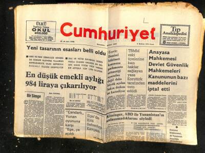 Cumhuriyet Gazetesi 9 Haziran 1974 - En Düşük Emekli Aylığı 984 Liraya Çıkarılıyor GZ103151 - 2