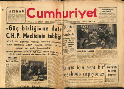 Cumhuriyet Gazetesi 9 Kasım 1958 - Aka Gündüzün Cenaze Töreni - Silvanda Dün Bir Linç Hadisesi Oldu GZ98168 - 1