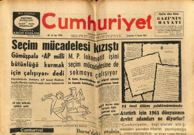 Cumhuriyet Gazetesi 9 Kasım 1963 - Dünyanın En Güzel Büyükannesi İsveçde Marldnee Hayran Kaldı GZ122529 - 1
