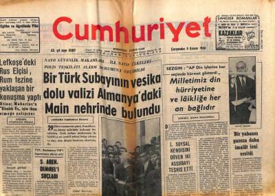 Cumhuriyet Gazetesi 9 Kasım 1966 - Lefkoşadaki Rus Elçisi Rum Tezine Yaklaşan Bir Konuşma Yaptı GZ103130 - 2