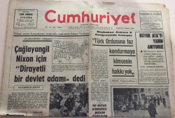 Cumhuriyet Gazetesi 9 Kasım 1968 -Türk Ordusuna Toz Kondurmaya Kimsenin Hakkı YokGZ6025 - 2