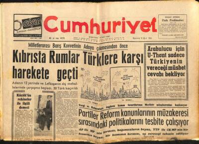 Cumhuriyet Gazetesi 9 Mart 1964 - Kıbrıs`ta Ruslar Türklere Karşı Harekete Geçti GZ88111 - 1