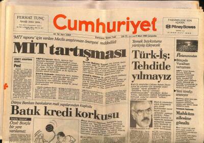 Cumhuriyet Gazetesi 9 Mart 1988 - Yeni Gündem Yazı İşleri Müdürüne 7.5 Yıl Hapis GZ85092 - 1