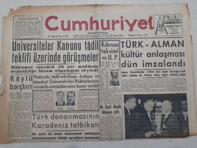 Cumhuriyet Gazetesi 9 Mayıs 1957 - Türk Alman Kültür Anlaşması İmzalandı GZ71916 - 1
