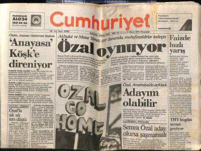 Cumhuriyet Gazetesi 9 Mayıs 1991 - Anayasa Köşke Direniyor GZ61269 - 2