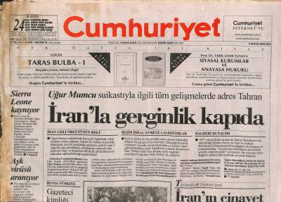 Cumhuriyet Gazetesi 9 Mayıs 2000 - Deniz Gezmişin Öyküsü - İranda Gerginlik Kapıda GZ109941 - 1
