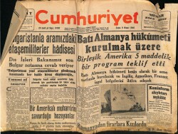 Cumhuriyet Gazetesi 9 Nisan 1948 - Batı Almanya Hükümeti Kurulmak Üzere GZ69709 - 2