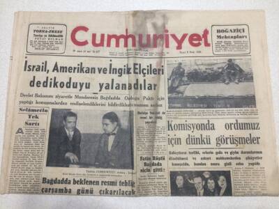 Cumhuriyet Gazetesi 9 Ocak 1955 - İsrail Amerikan Ve İngiliz Elçileri Dedikoduyu Yalanladılar GZ52845 - 1
