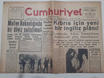 Cumhuriyet Gazetesi 9 Ocak 1957 - Kıbrıs İçin Yeni İngiliz Planı GZ71876 - 1