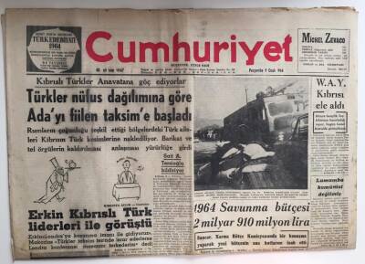 Cumhuriyet Gazetesi 9 Ocak 1964 -1964 Savunma Bütçesi 2 Milyar 910 Milyon Lira GZ6396 - 2