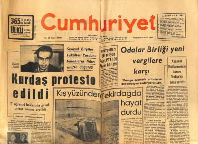 Cumhuriyet Gazetesi - 9 Ocak 1969 - Odalar Birliği Yeni Vergilere Karşı GZ99505 - 1