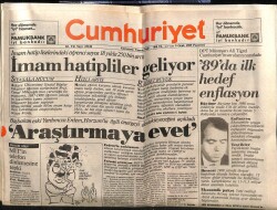 Cumhuriyet Gazetesi 9 Ocak 1989 - İmam Hatipliler Geliyor GZ61208 - 2