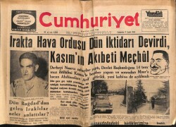 Cumhuriyet Gazetesi 9 Şubat 1963 - Irakta Hava Ordusu Dün İktidarı Devirdi , Kasımın Akıbeti Meçhul GZ70160 - 2