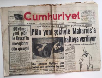 Cumhuriyet Gazetesi 9 Şubat 1964- Hükümet Yeni Plan İle Kruçefin Mesajlarını Görüştü GZ6420 - 1