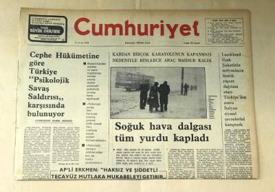 Cumhuriyet Gazetesi 9 Şubat 1976 GZ486 - 1