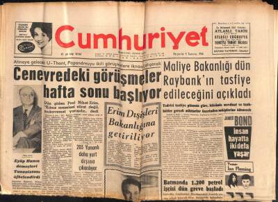 Cumhuriyet Gazetesi 9 Temmuz 1964 - Batmanda 1200 Petrol İşçisi Dün Greve Başladı GZ82499 - 1
