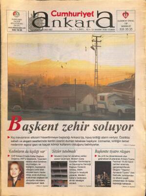 Cumhuriyet Gazetesi Ankara Eki 12 Kasım 2004 - Başkent Zehir Soluyor GZ113404 - 1