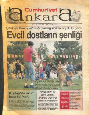 Cumhuriyet Gazetesi Ankara Eki 8 Ekim 2004 - Fotoğrafın 40 Yıllık Ustası İbrahim Demirel GZ113394 - 1