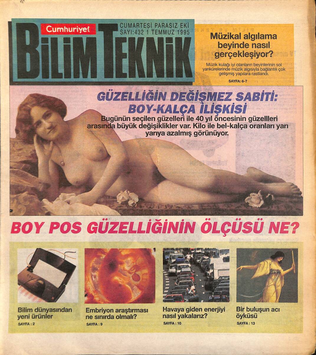 Cumhuriyet Gazetesi Bilim Teknik Eki 1 Temmuz 1995 - Havaya Giden Enerjiyi Nasıl Yakalarız ? - Bilim Dünyasından Yeni Ürünler GZ155586 - 1