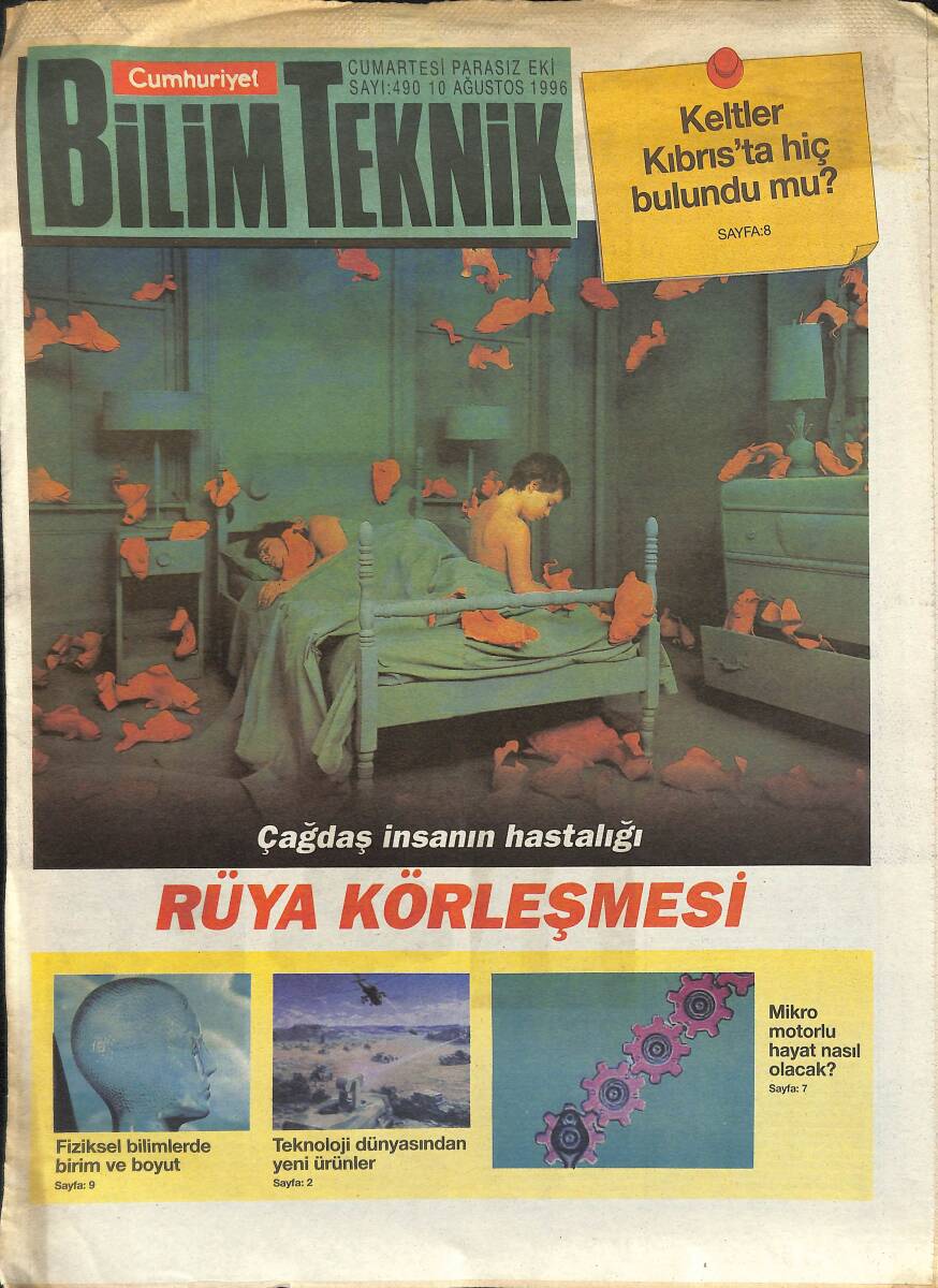 Cumhuriyet Gazetesi Bilim Teknik Eki 10 Ağustos 1996 - Mikro Motorlu Hayat Nasıl Olacak ? - Teknoloji Dünyasından Yeni Ürünler GZ155594 - 1