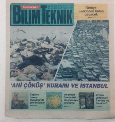 Cumhuriyet Gazetesi Bilim Teknik Eki - 10 Eylül 1994 - Ani Çöküş Kuramı Ve İstanbul GZ46626 - 1