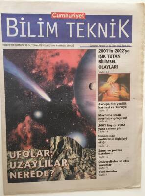 Cumhuriyet Gazetesi Bilim Teknik Eki - 12 Ocak 2002 - Ufolar Uzaylılar Nerede? - GZ43598 - 2