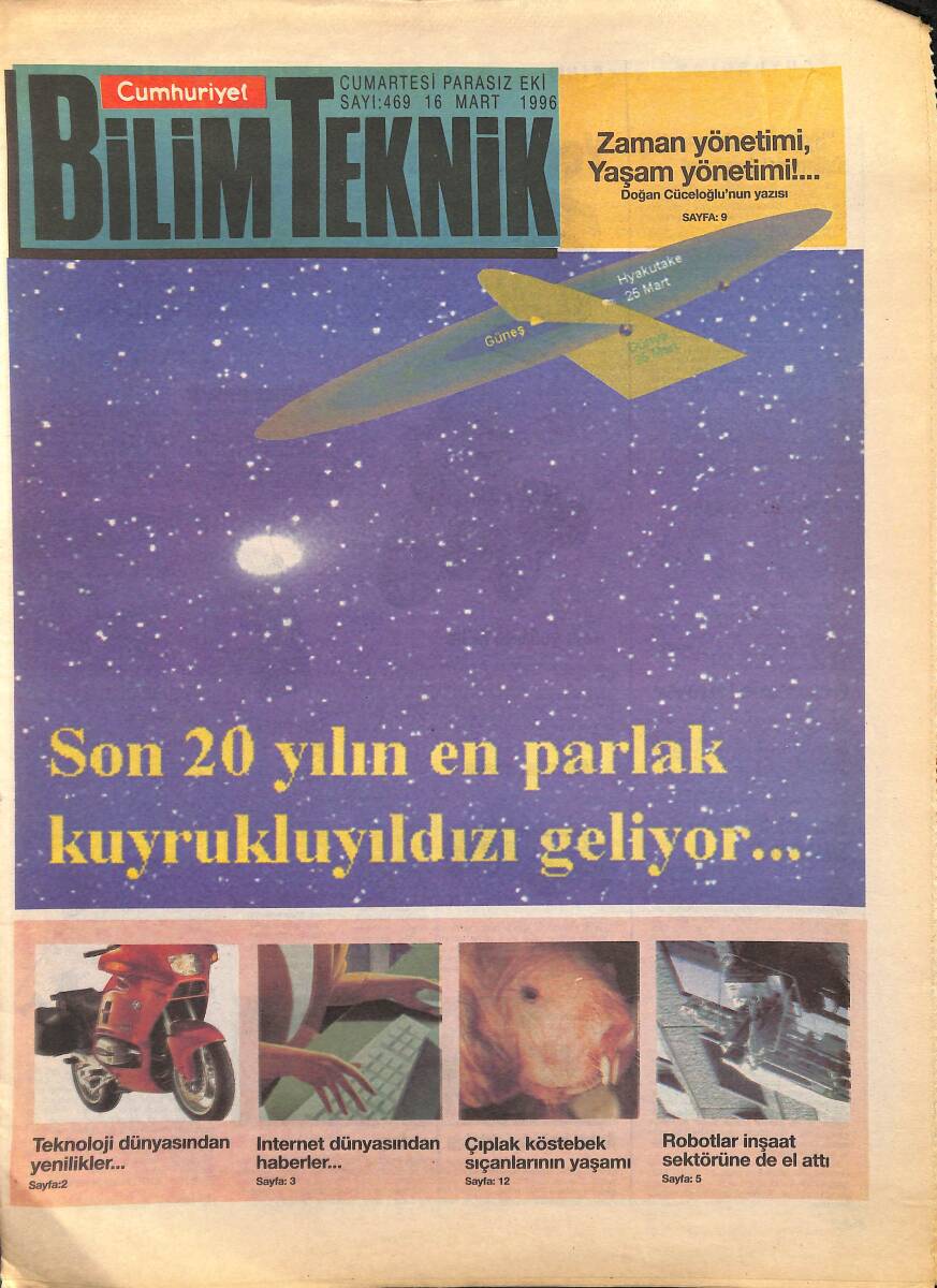 Cumhuriyet Gazetesi Bilim Teknik Eki 16 Mart 1996 - Teknoloji Dünyasından Yenilikler GZ155743 - 1